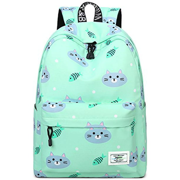 My Daily Cute Cat Fish Flower Backpack 14 Inch Laptop Daypack Bookbag for Travel College School 